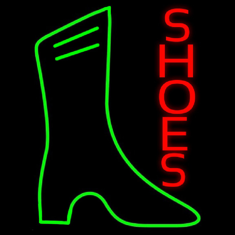Vertical Red Shoes Neon Skilt