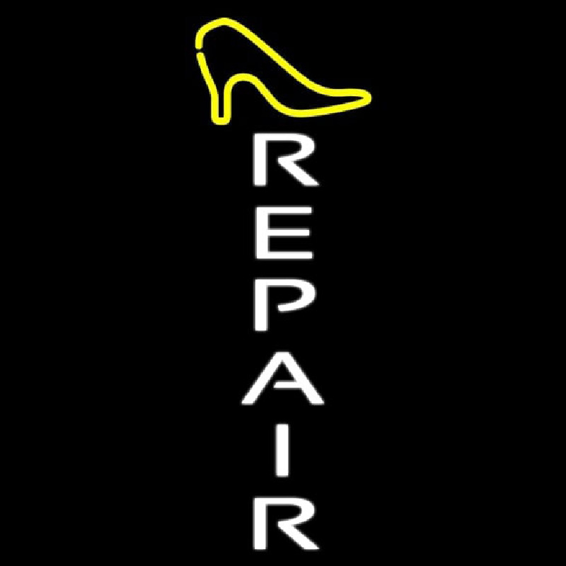 Vertical Shoe Repair Neon Skilt