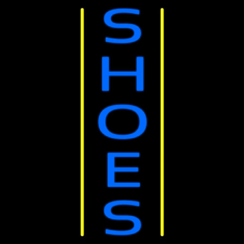 Vertical Shoes Yellow Line Neon Skilt