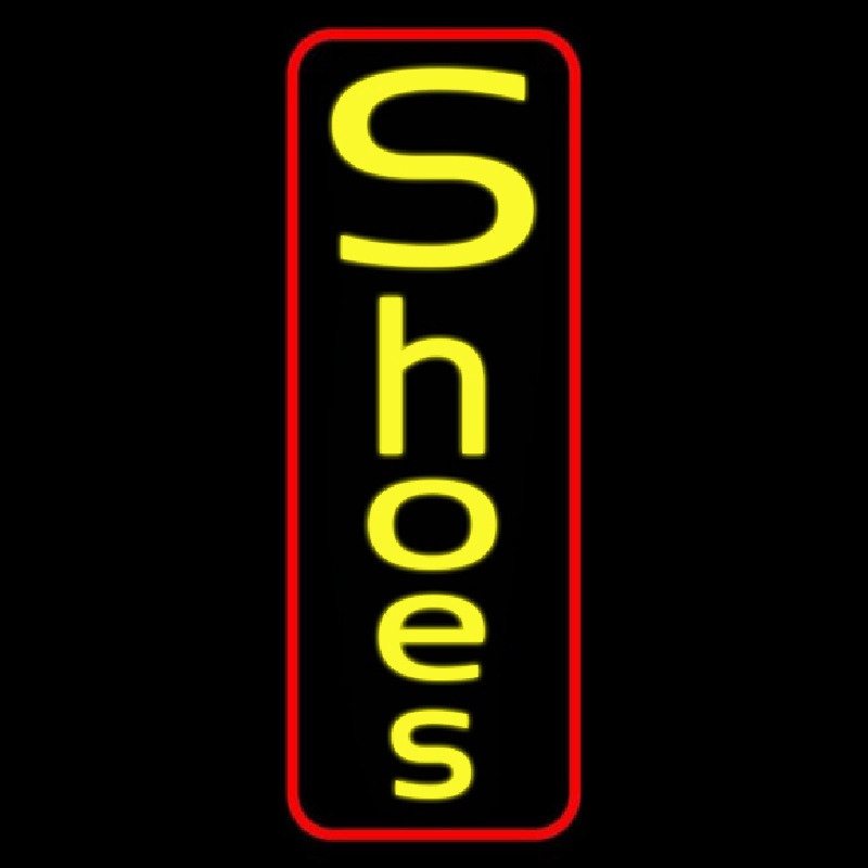 Vertical Yellow Shoes Neon Skilt