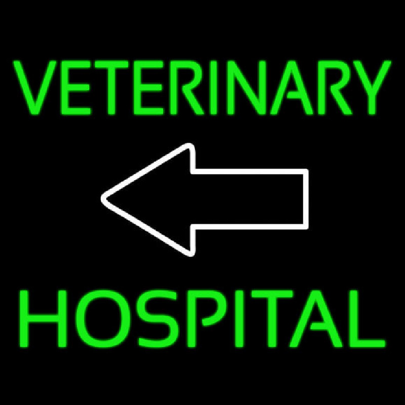 Veterinary Hospital With Arrow 1 Neon Skilt