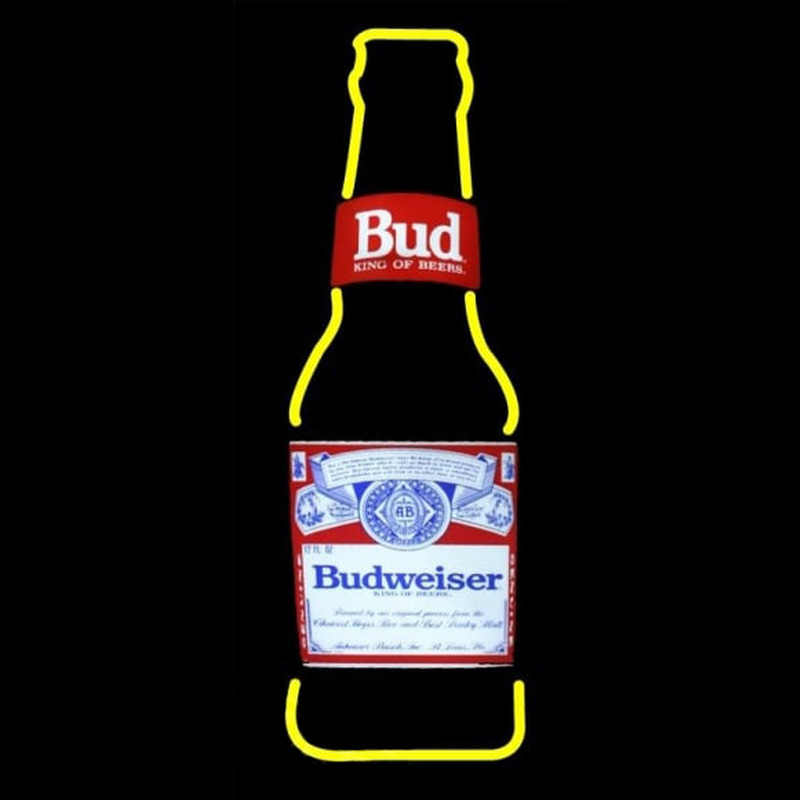 Vintage 44 Tall Budweiser King Of Beers Bottle Beer Sign Neon Skilt