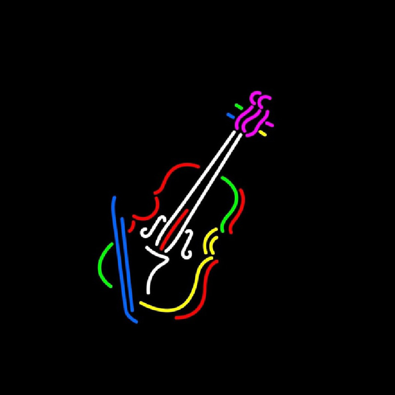 Violin With Logo Neon Skilt