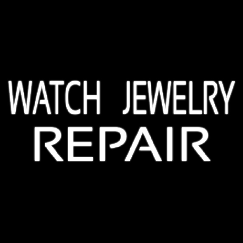 Watch Jewelry Repair Block White Neon Skilt