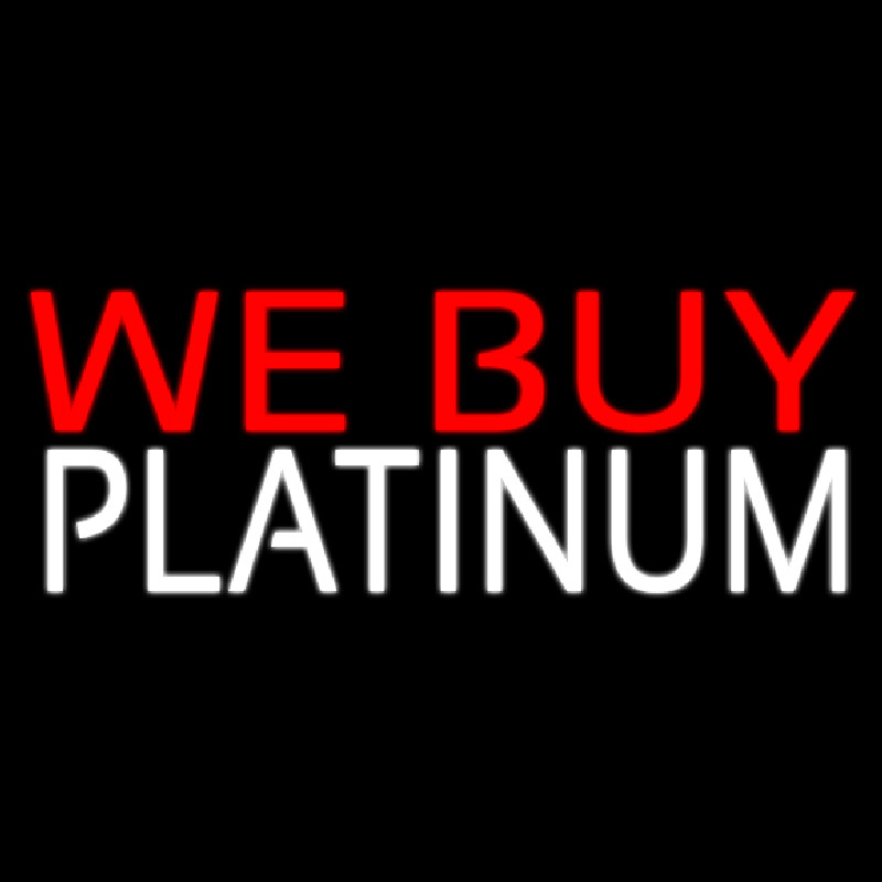 We Buy Platinum Neon Skilt