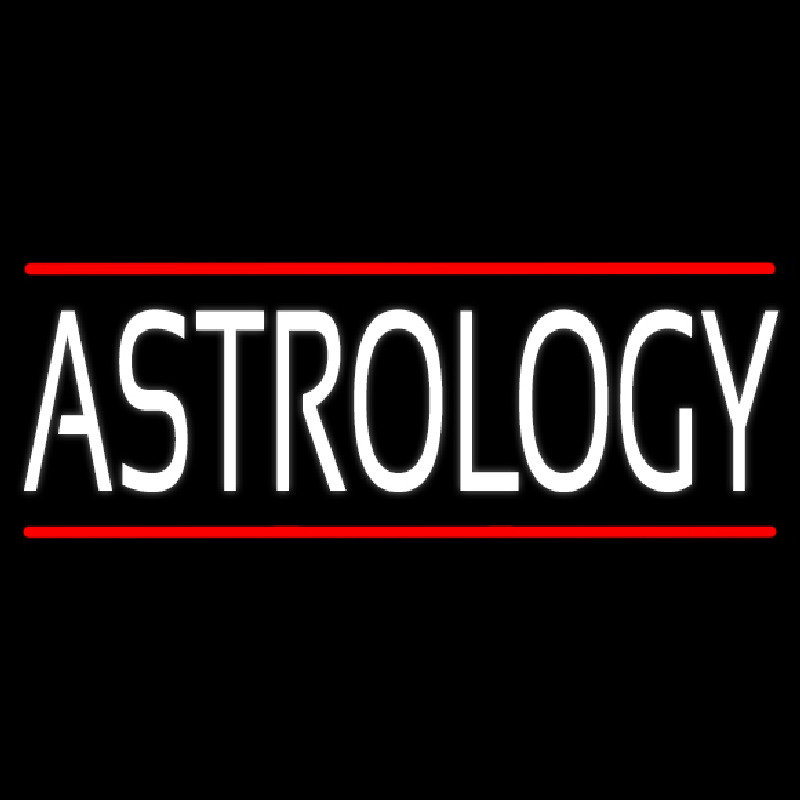White Astrology Block Red Line Neon Skilt