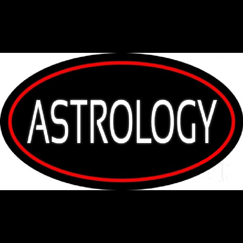 White Astrology Block Red Neon Skilt