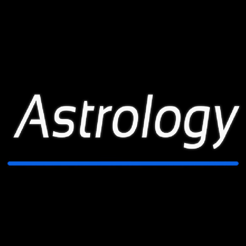 White Astrology Blue Line Neon Skilt