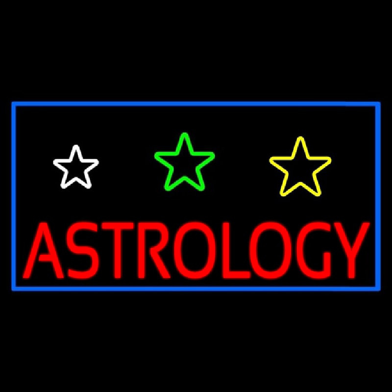 White Astrology Neon Skilt