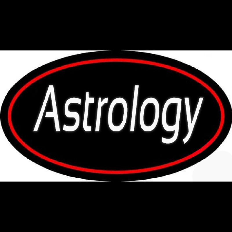 White Astrology Red Border With Oval Neon Skilt
