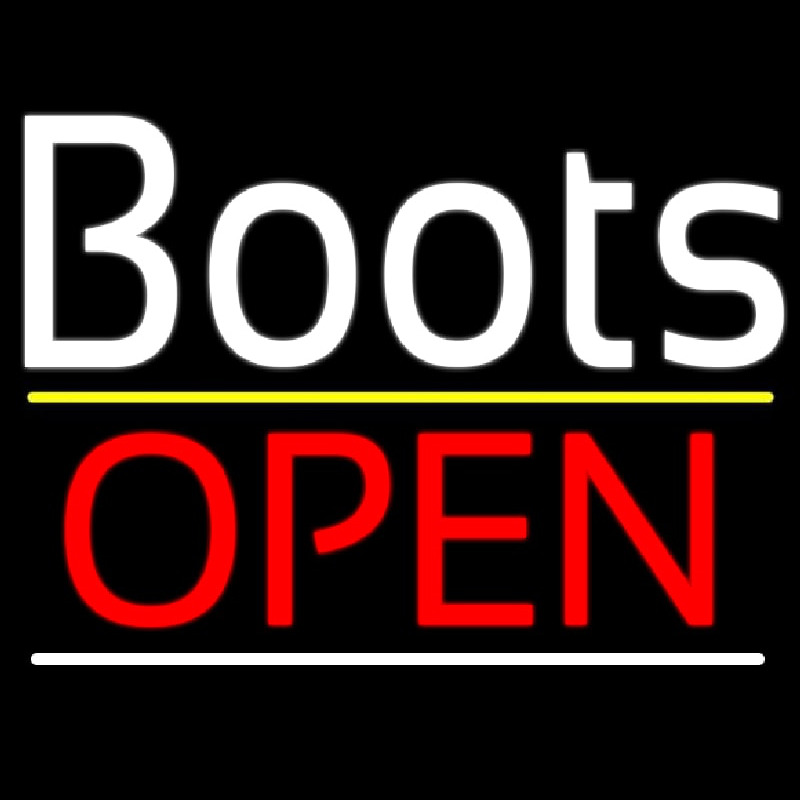 White Boots Open Neon Skilt