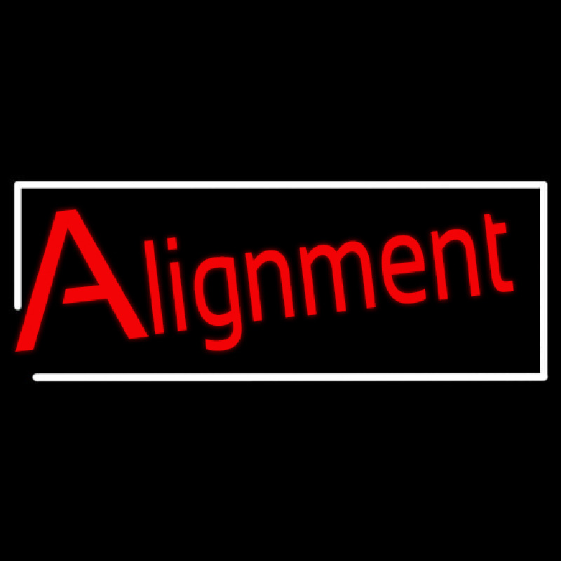 White Border Alignment Neon Skilt