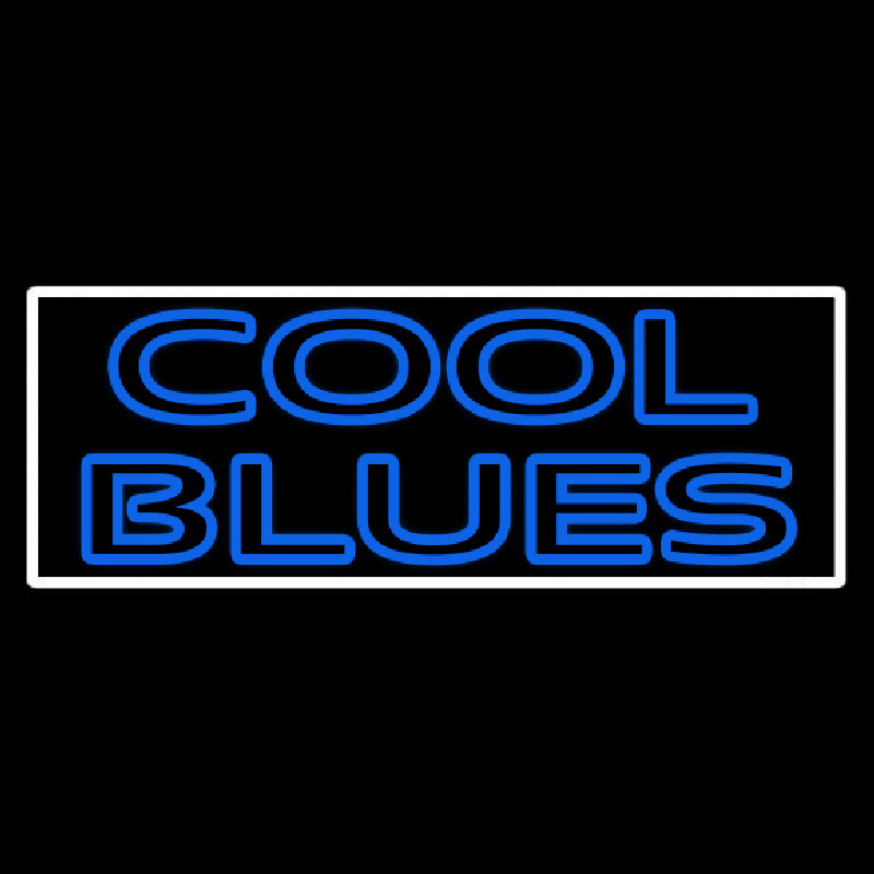 White Border Cool Blues Neon Skilt