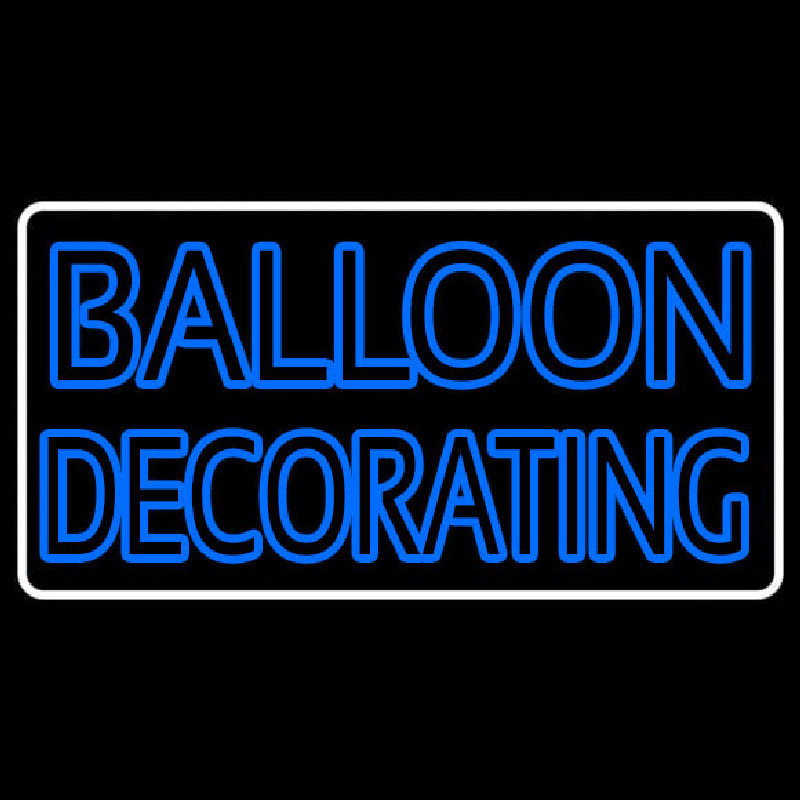 White Border Double Stroke Balloon Decorating Neon Skilt