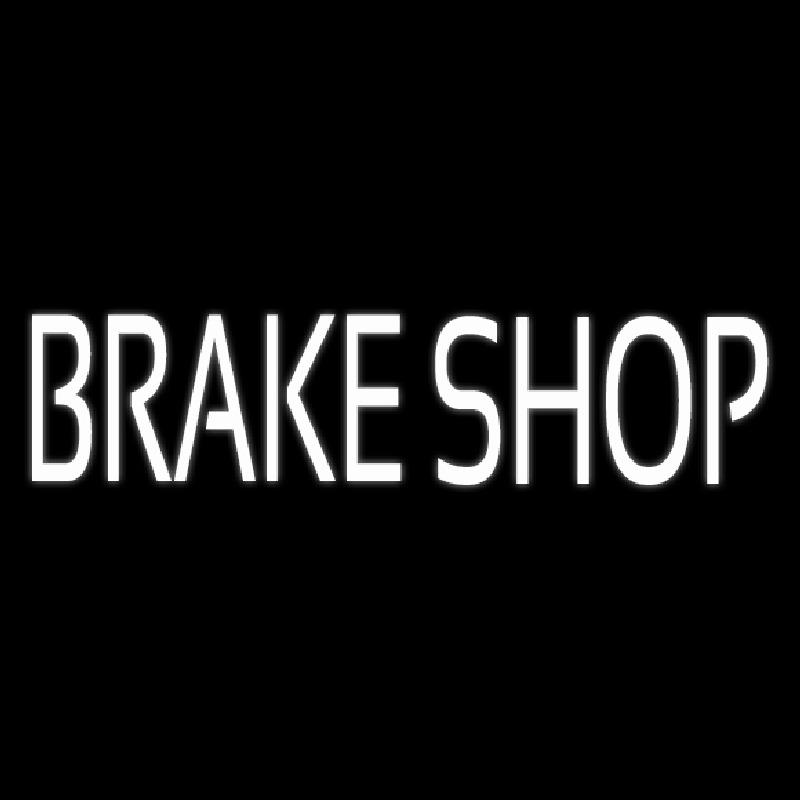 White Brake Shop Neon Skilt