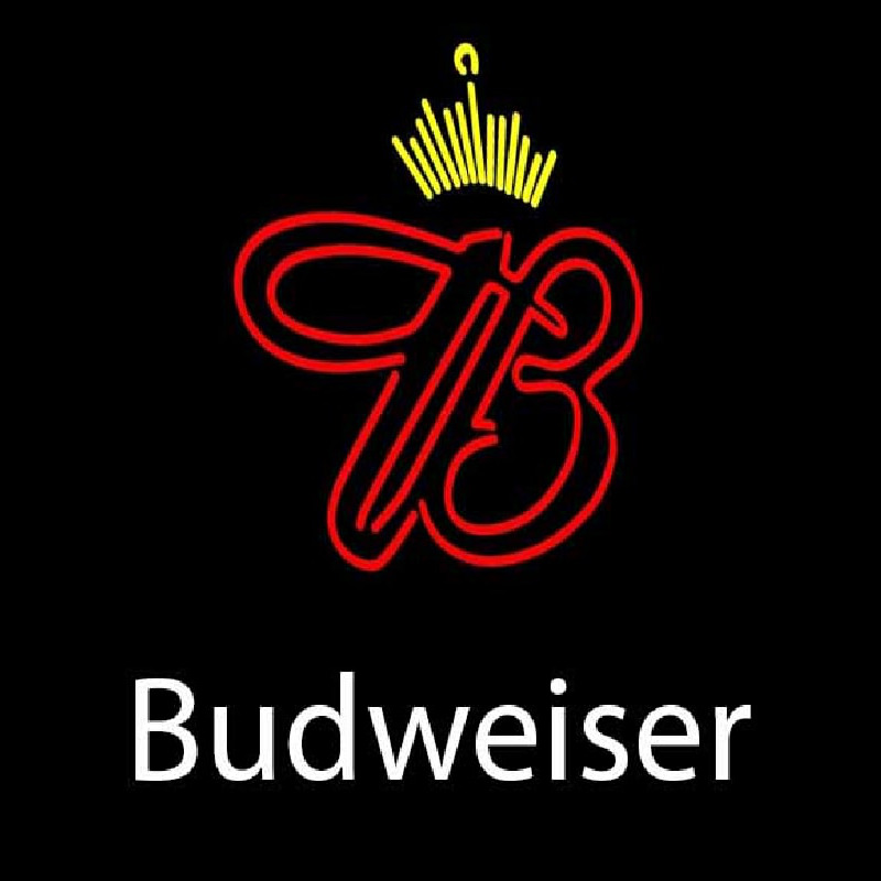 White Budweiser Crown Beer Sign Neon Skilt