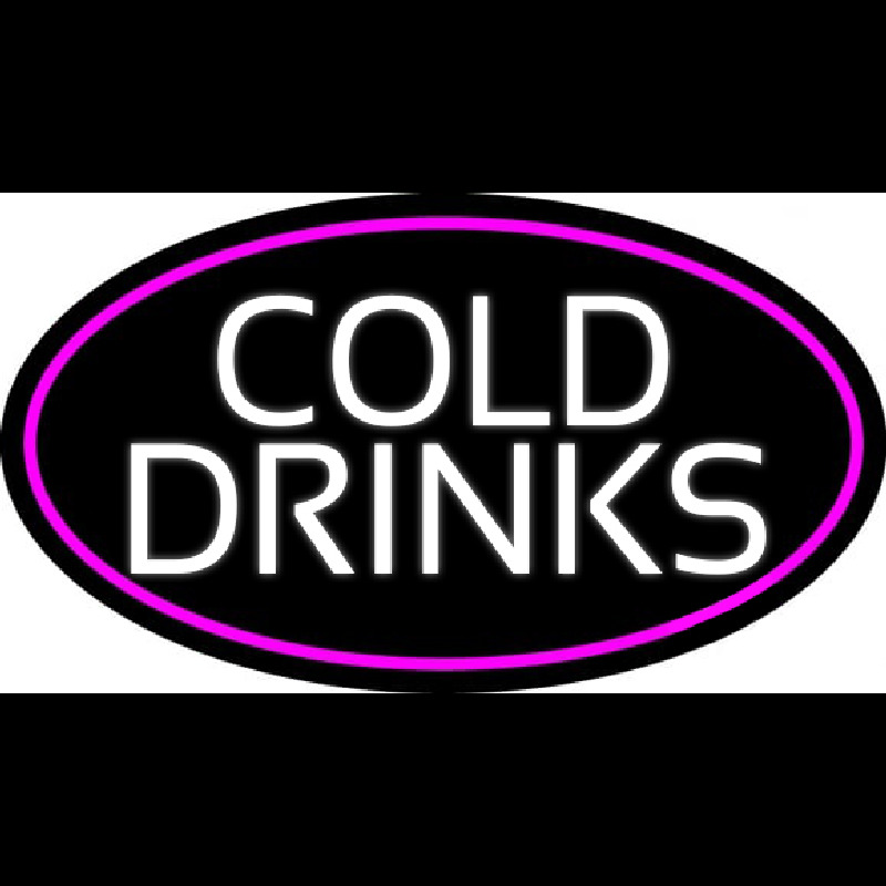 White Cold Drinks Neon Skilt