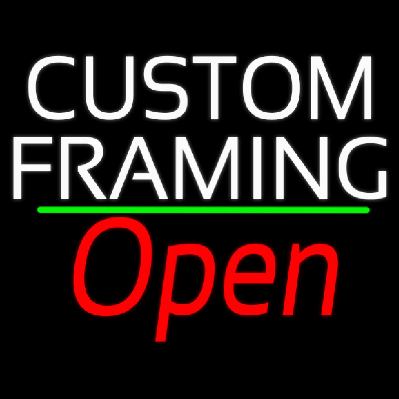 White Custom Framing With Open 2 Neon Skilt