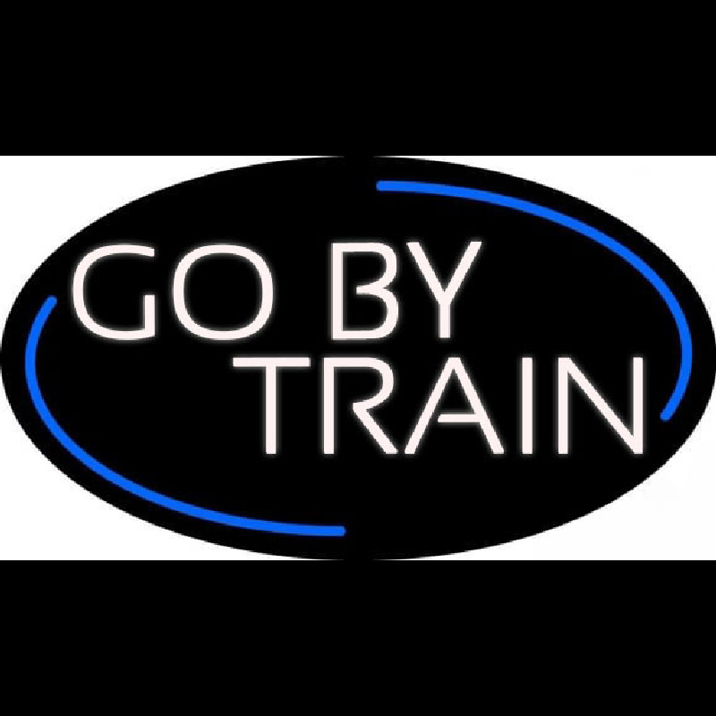 White Go By Train Neon Skilt