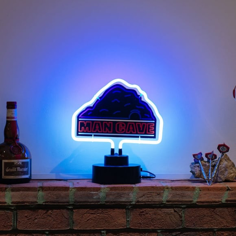 White Mancave Desktop Neon Skilt