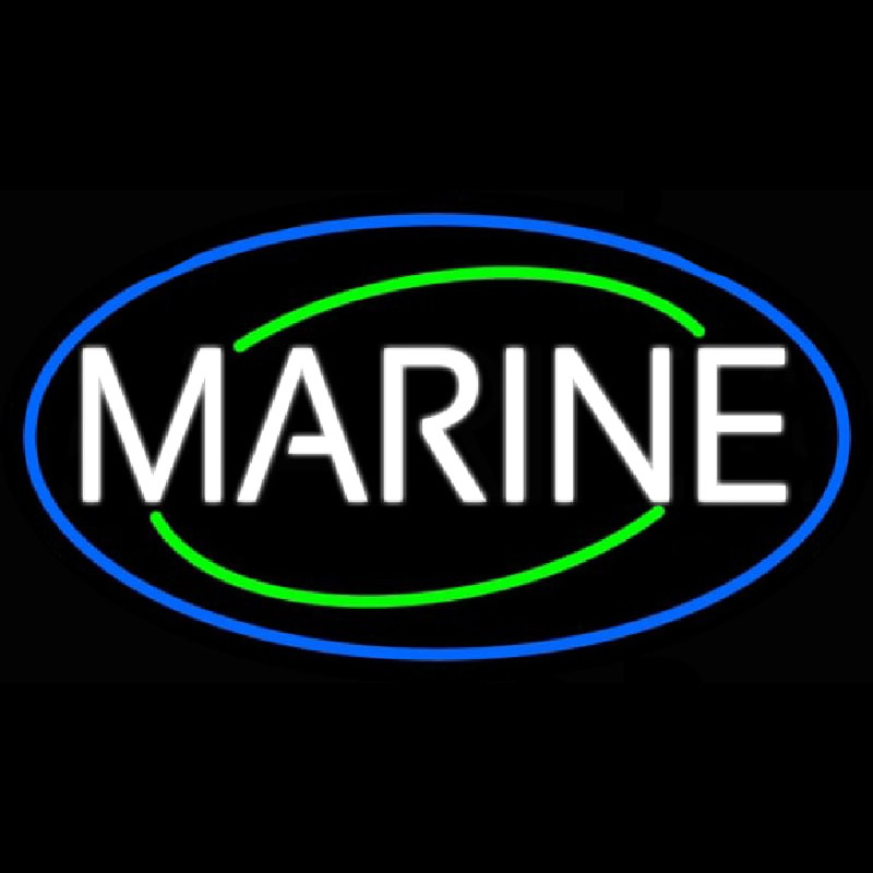 White Marine Neon Skilt