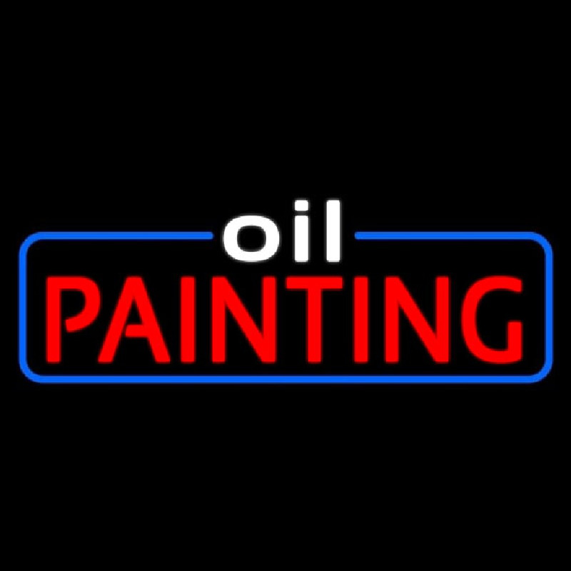 White Oil Red Painting Neon Skilt