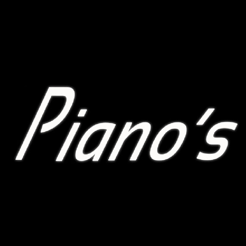 White Pianos Cursive 1 Neon Skilt