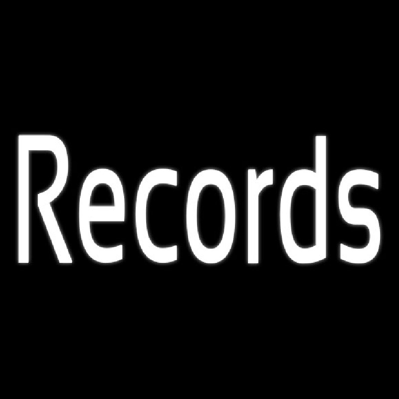 White Records 1 Neon Skilt