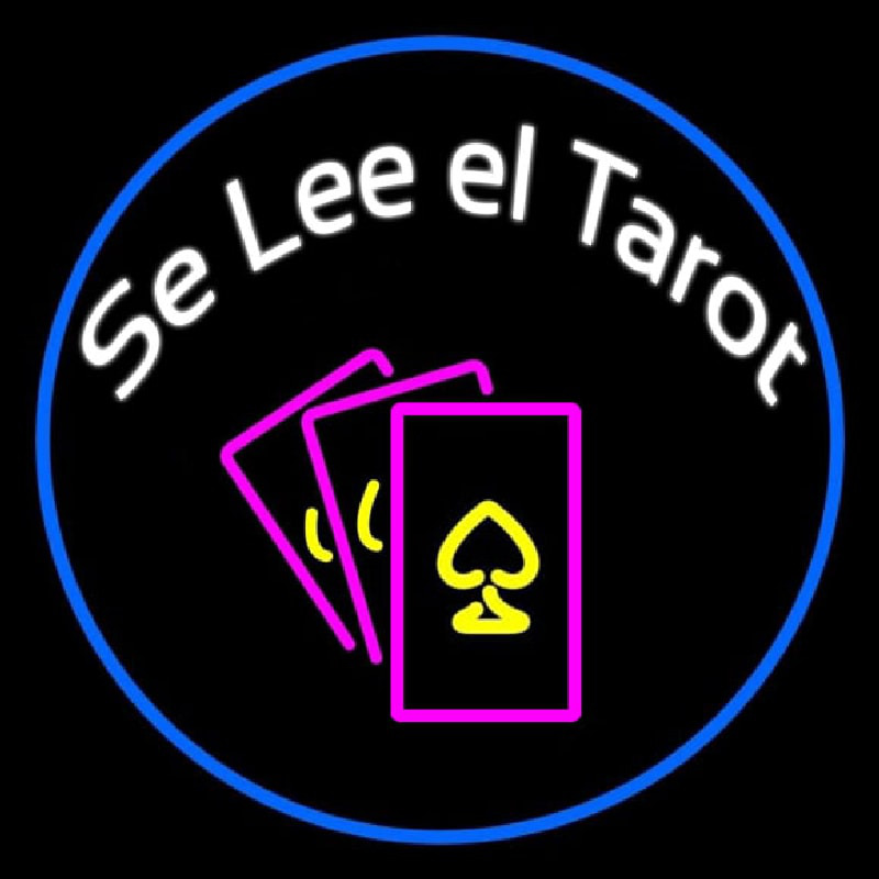 White Se Lee El Tarot And Cards Logo Neon Skilt