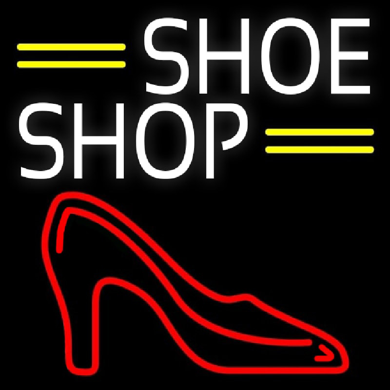 White Shoe Shop Neon Skilt