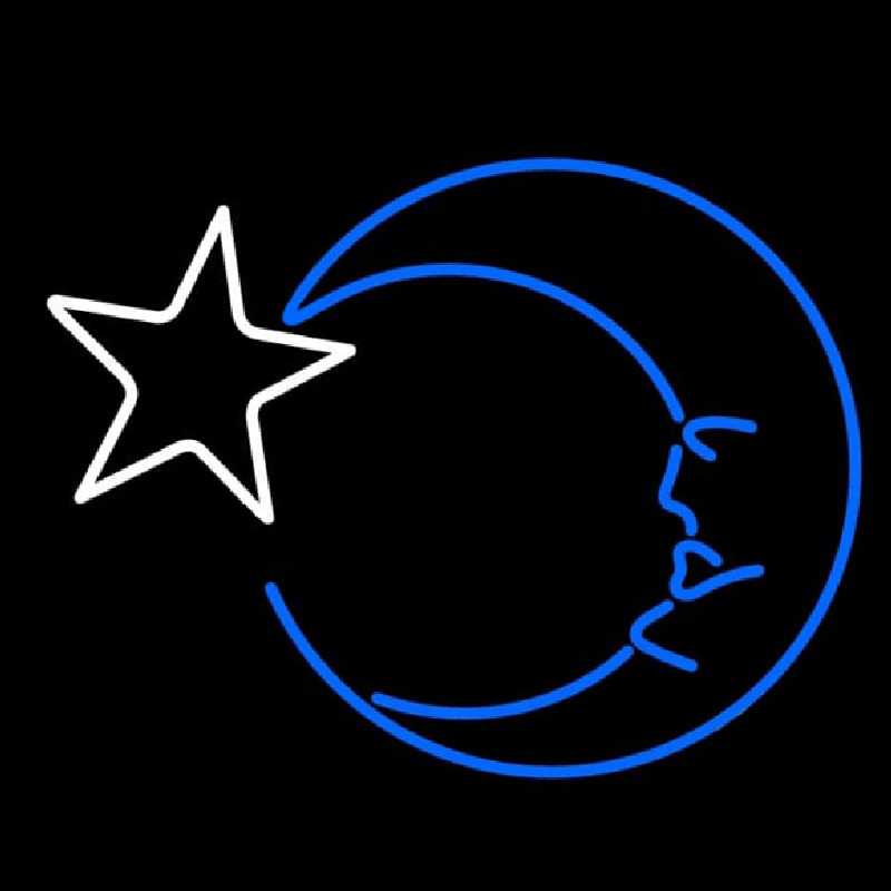 White Star Neon Skilt