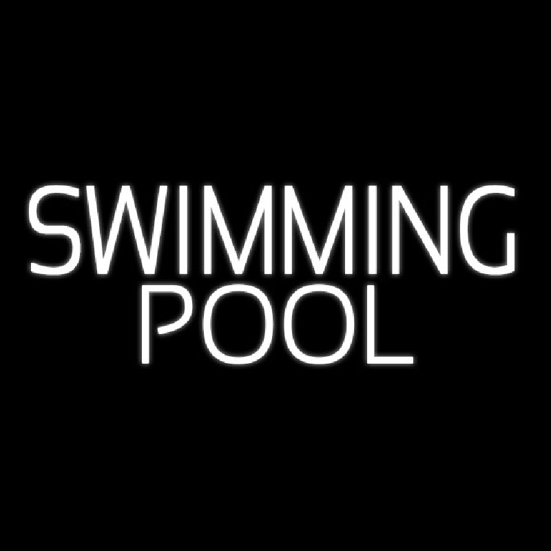White Swimming Pool Neon Skilt