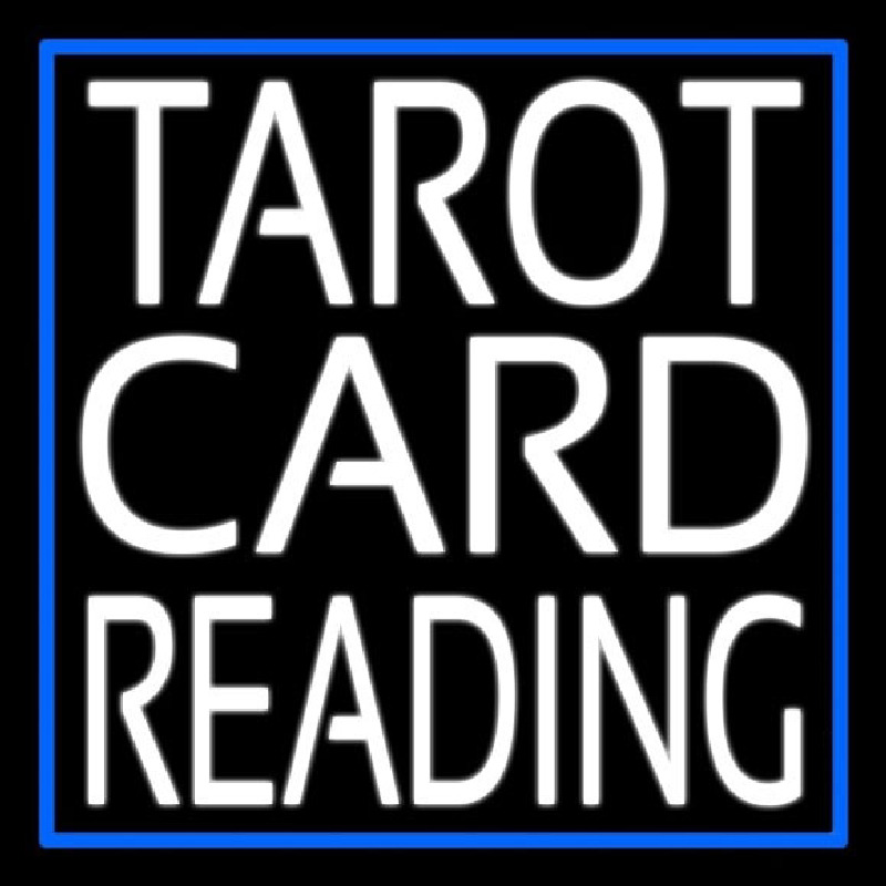 White Tarot Card Reading Neon Skilt