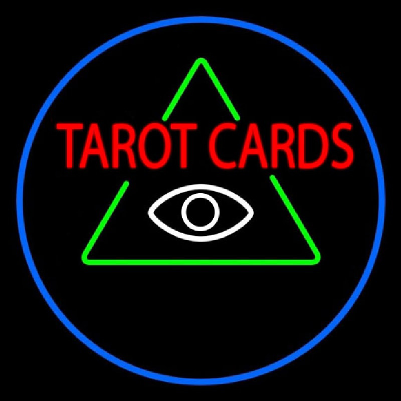 White Tarot Cards Logo Neon Skilt