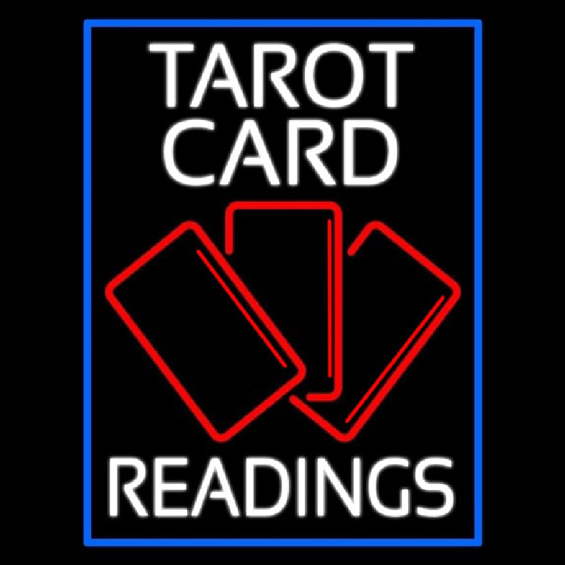 White Tarot Cards Readings Neon Skilt