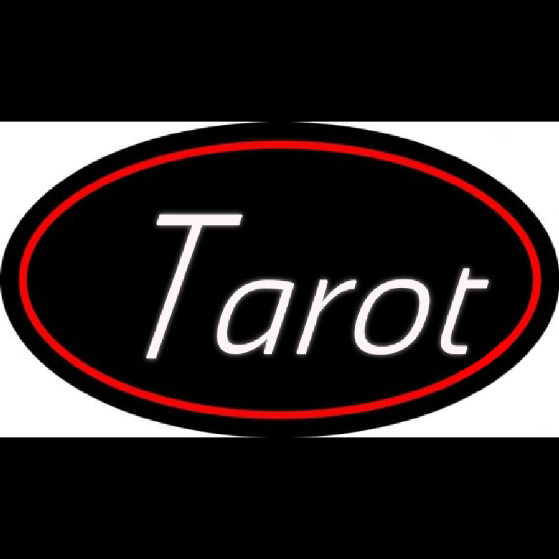 White Tarot Red Border Neon Skilt