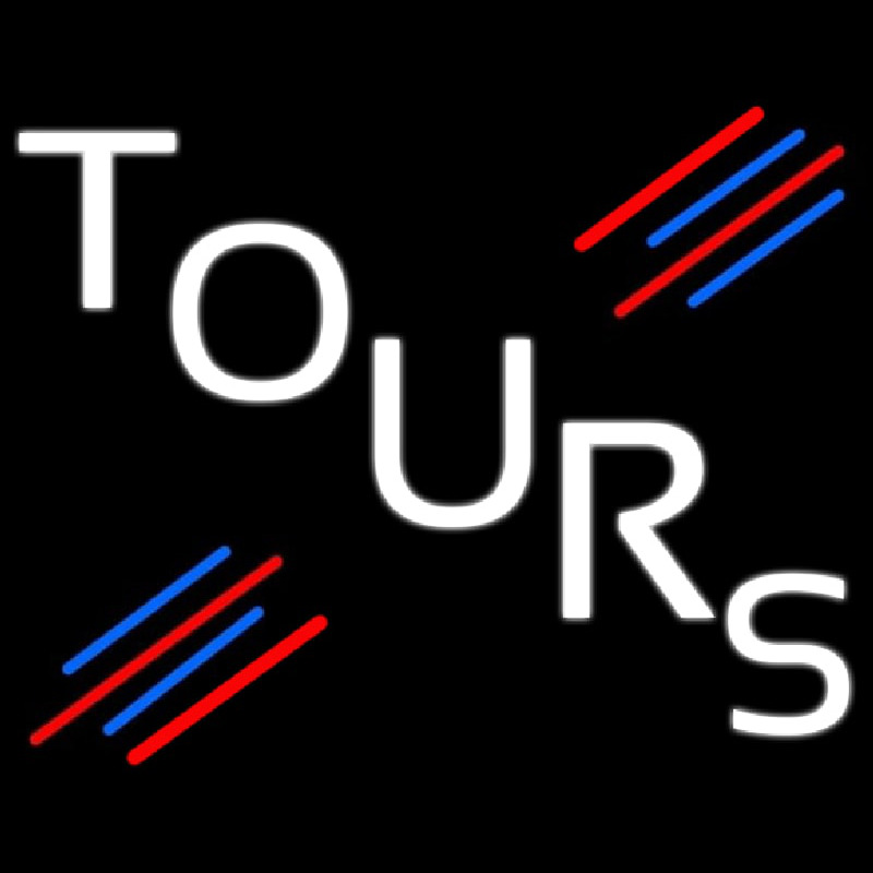 White Tours Neon Skilt