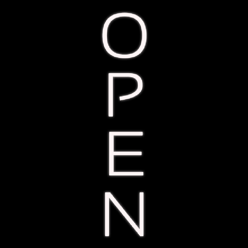 White Vertical Neon Skilt