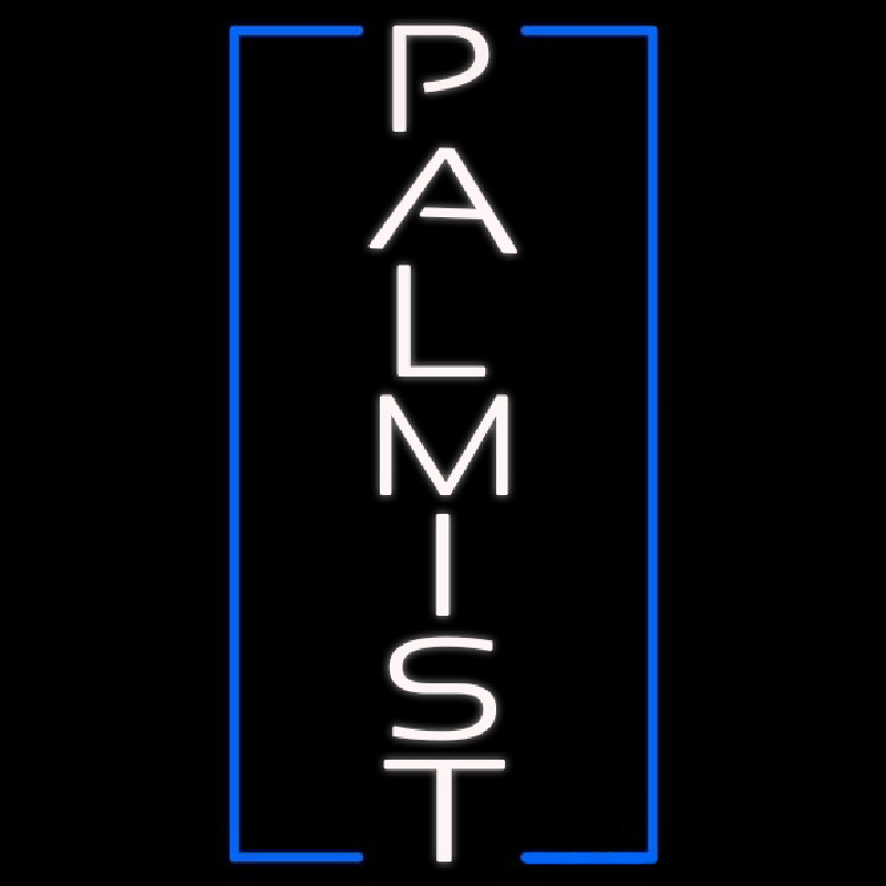 White Vertical Palmist Neon Skilt