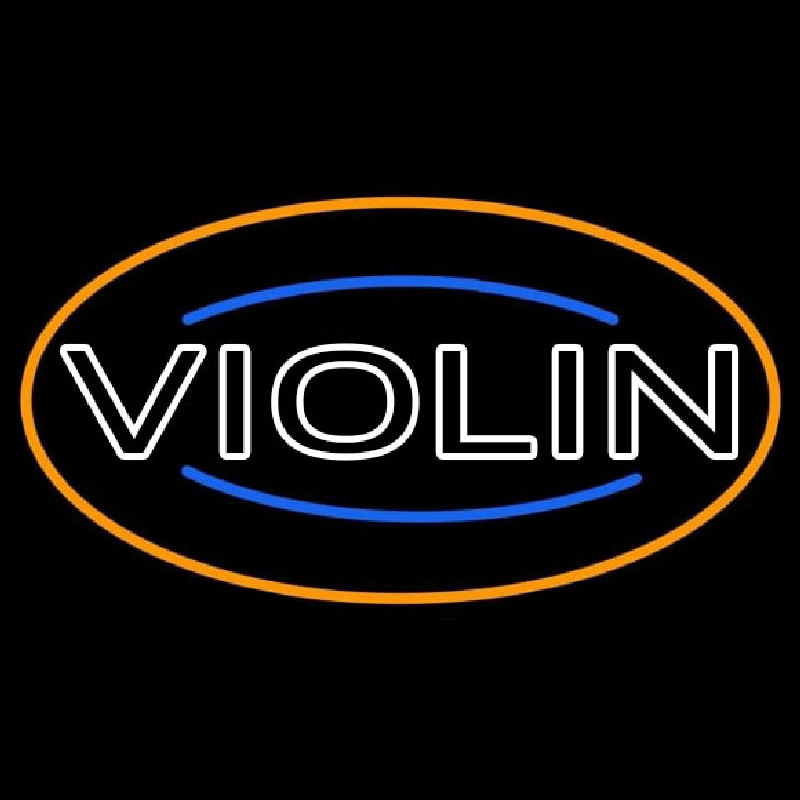 White Violin Neon Skilt