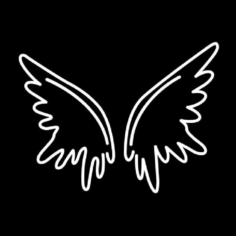 White Wings Neon Skilt