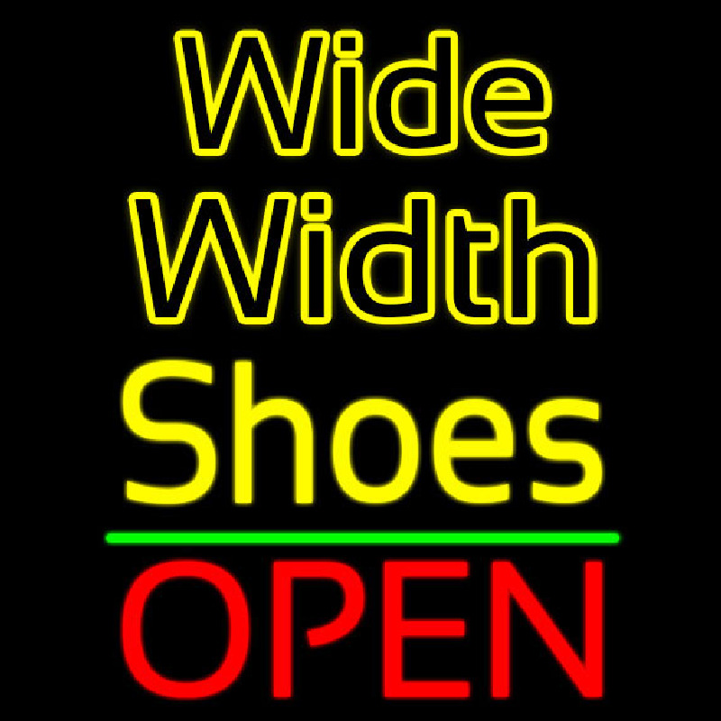 Wide Width Shoes Open Neon Skilt