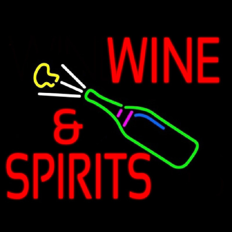 Wine And Spirits Neon Skilt