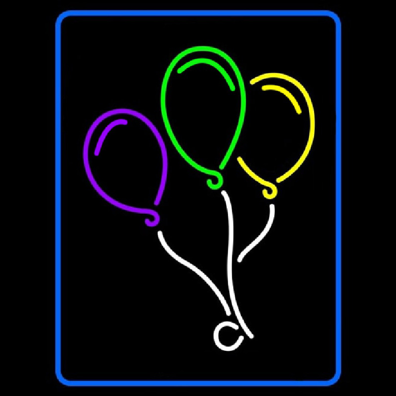 With Border Balloon Logo Neon Skilt