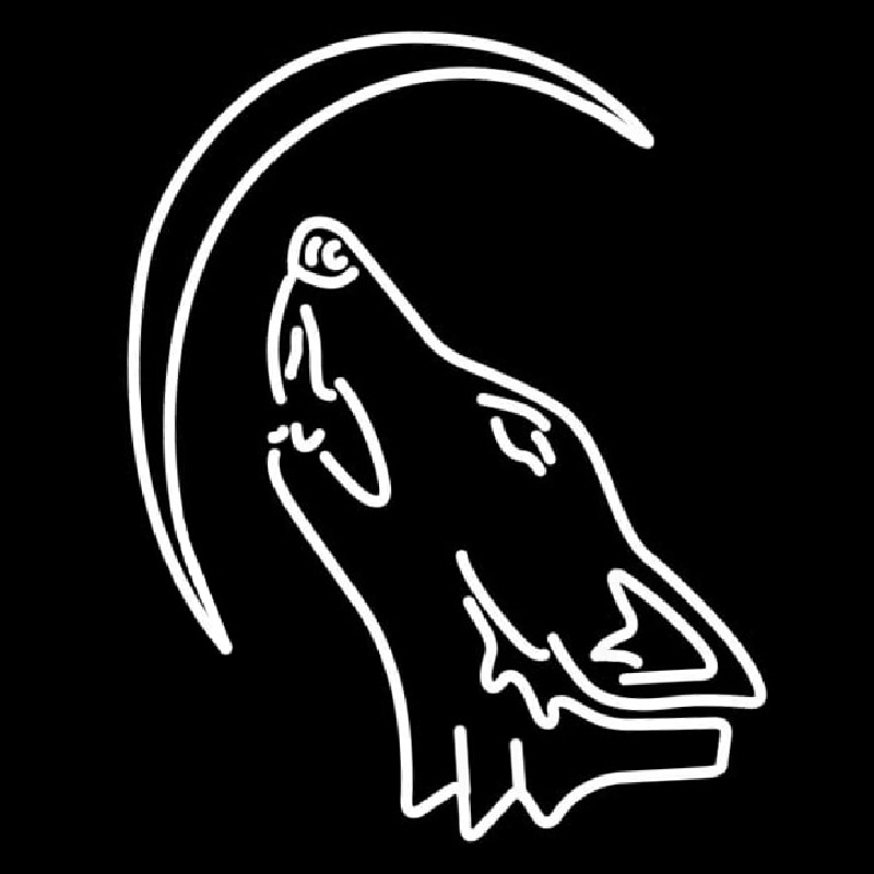 Wolf With Moon Neon Skilt