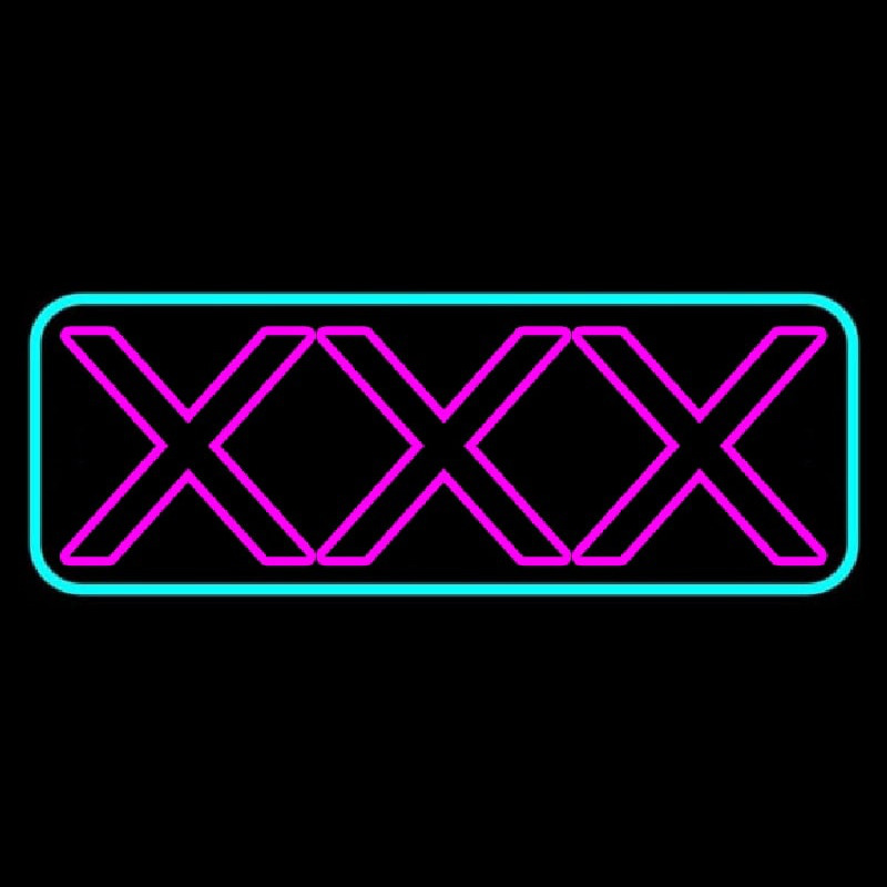 X   Turquoise Border Neon Skilt