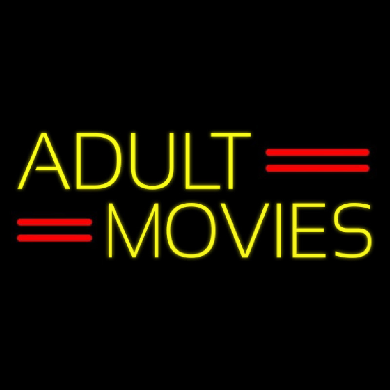 Yellow Adult Movies Neon Skilt