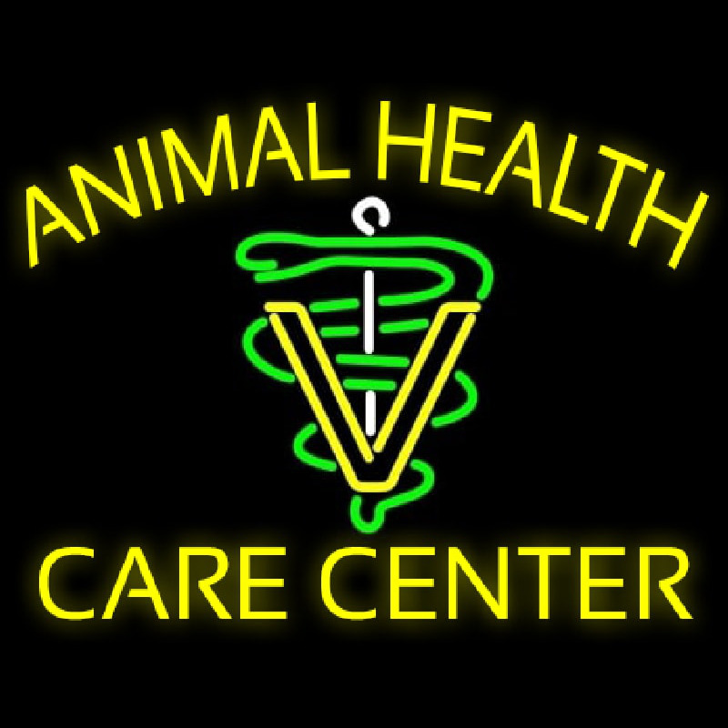 Yellow Animal Health Care Center Neon Skilt