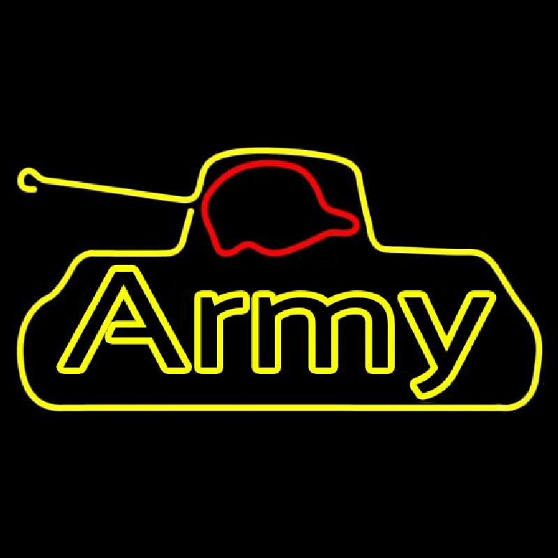 Yellow Army Neon Skilt