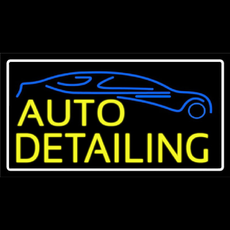 Yellow Auto Detailing Neon Skilt